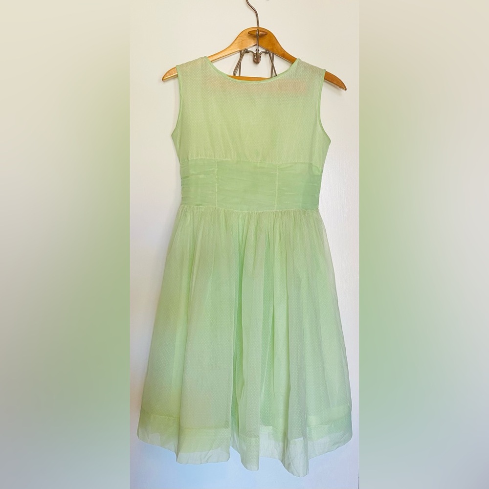 Vintage Mint Green Polkadot Party Dress